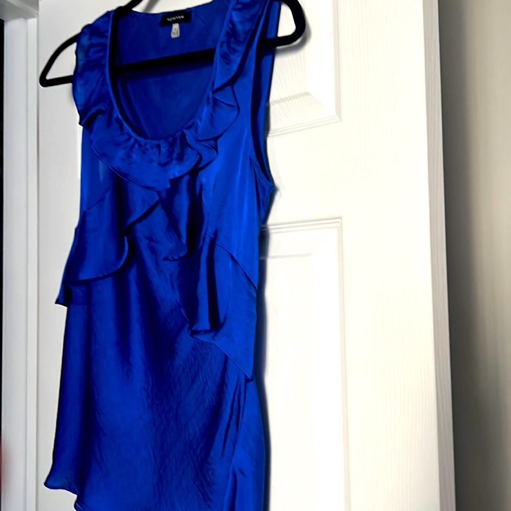 Royal blue sleeveless top 27” long
